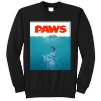 Paws Cat Funny , Kitten Movie Poster Parody Sweatshirt