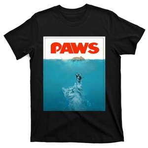 Paws Cat Funny , Kitten Movie Poster Parody T-Shirt