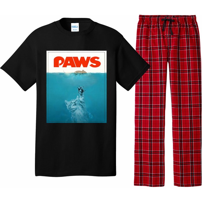 Paws Cat Funny , Kitten Movie Poster Parody Pajama Set