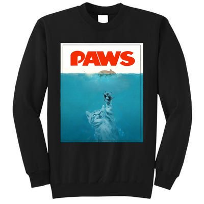 Paws Cat Funny , Kitten Movie Poster Parody Tall Sweatshirt