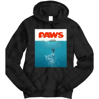 Paws Cat Funny , Kitten Movie Poster Parody Tie Dye Hoodie