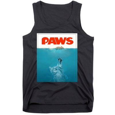 Paws Cat Funny , Kitten Movie Poster Parody Tank Top