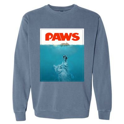 Paws Cat Funny , Kitten Movie Poster Parody Garment-Dyed Sweatshirt