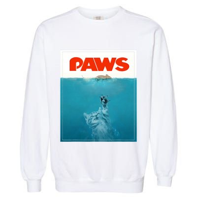 Paws Cat Funny , Kitten Movie Poster Parody Garment-Dyed Sweatshirt