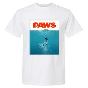 Paws Cat Funny , Kitten Movie Poster Parody Garment-Dyed Heavyweight T-Shirt