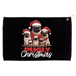 Pugly Christmas Funny Pug Dog Lover Xmas Family Saying Cute Meaningful Gift Grommeted Golf Towel