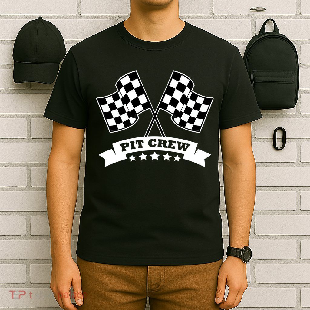 Pit Crew For Race Car Parties White Banner T-Shirt