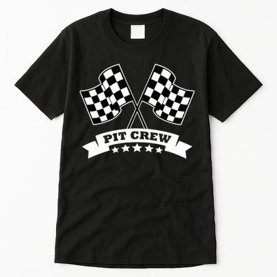 Pit Crew For Race Car Parties White Banner Tall T-Shirt