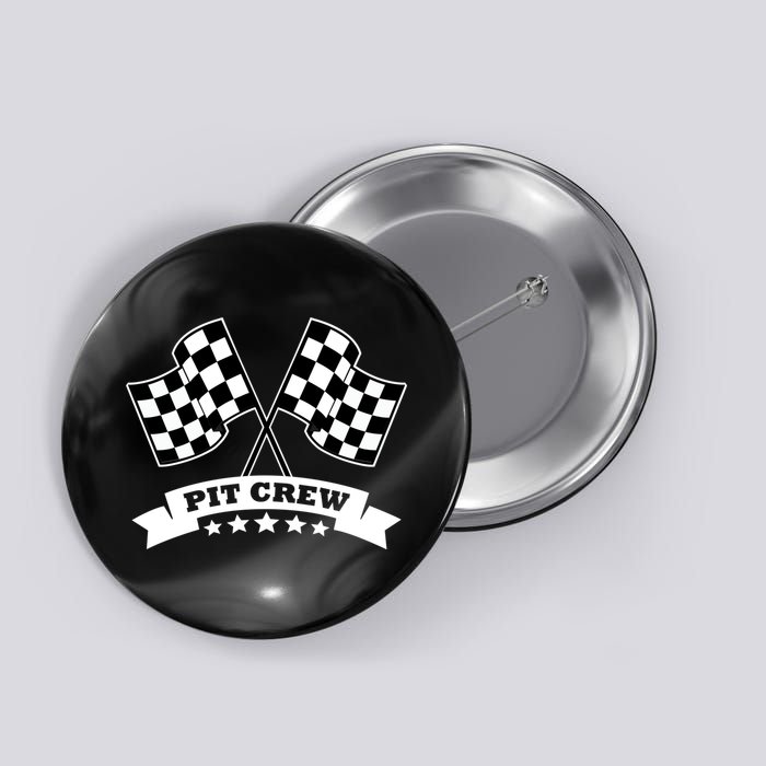 Pit Crew For Race Car Parties White Banner Button