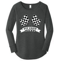 Pit Crew For Race Car Parties White Banner Women's Perfect Tri Tunic Long Sleeve Shirt