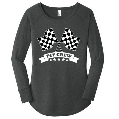 Pit Crew For Race Car Parties White Banner Women's Perfect Tri Tunic Long Sleeve Shirt