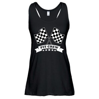 Pit Crew For Race Car Parties White Banner Ladies Essential Flowy Tank