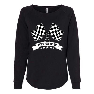 Pit Crew For Race Car Parties White Banner Womens California Wash Sweatshirt