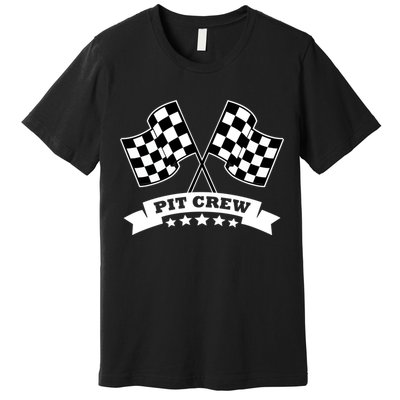 Pit Crew For Race Car Parties White Banner Premium T-Shirt