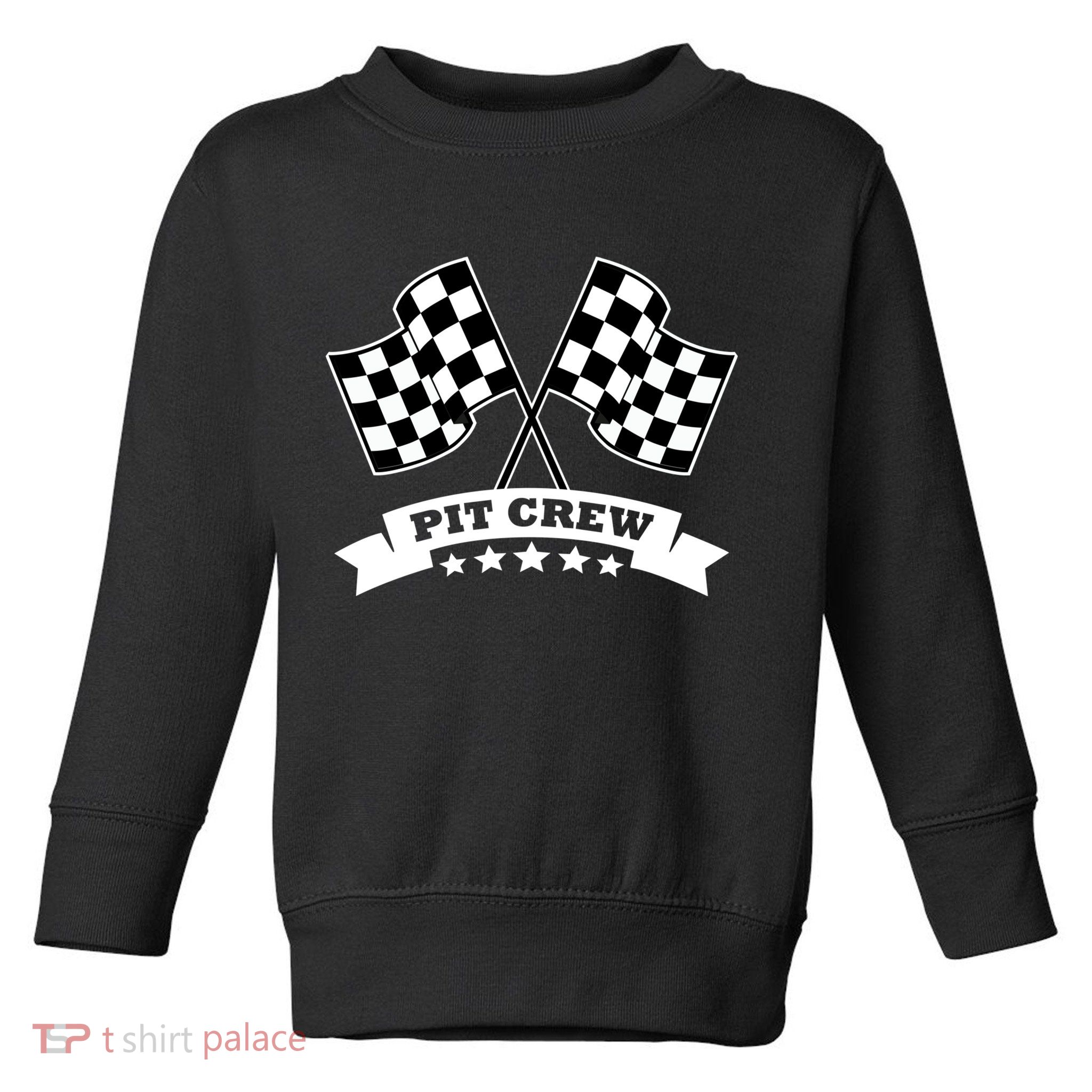 Pit Crew For Race Car Parties White Banner Toddler Sweatshirt