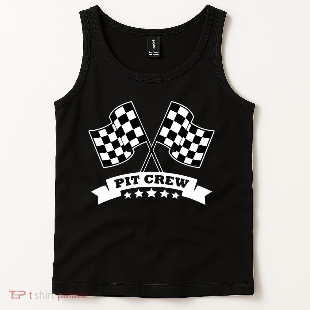 Pit Crew For Race Car Parties White Banner Tank Top