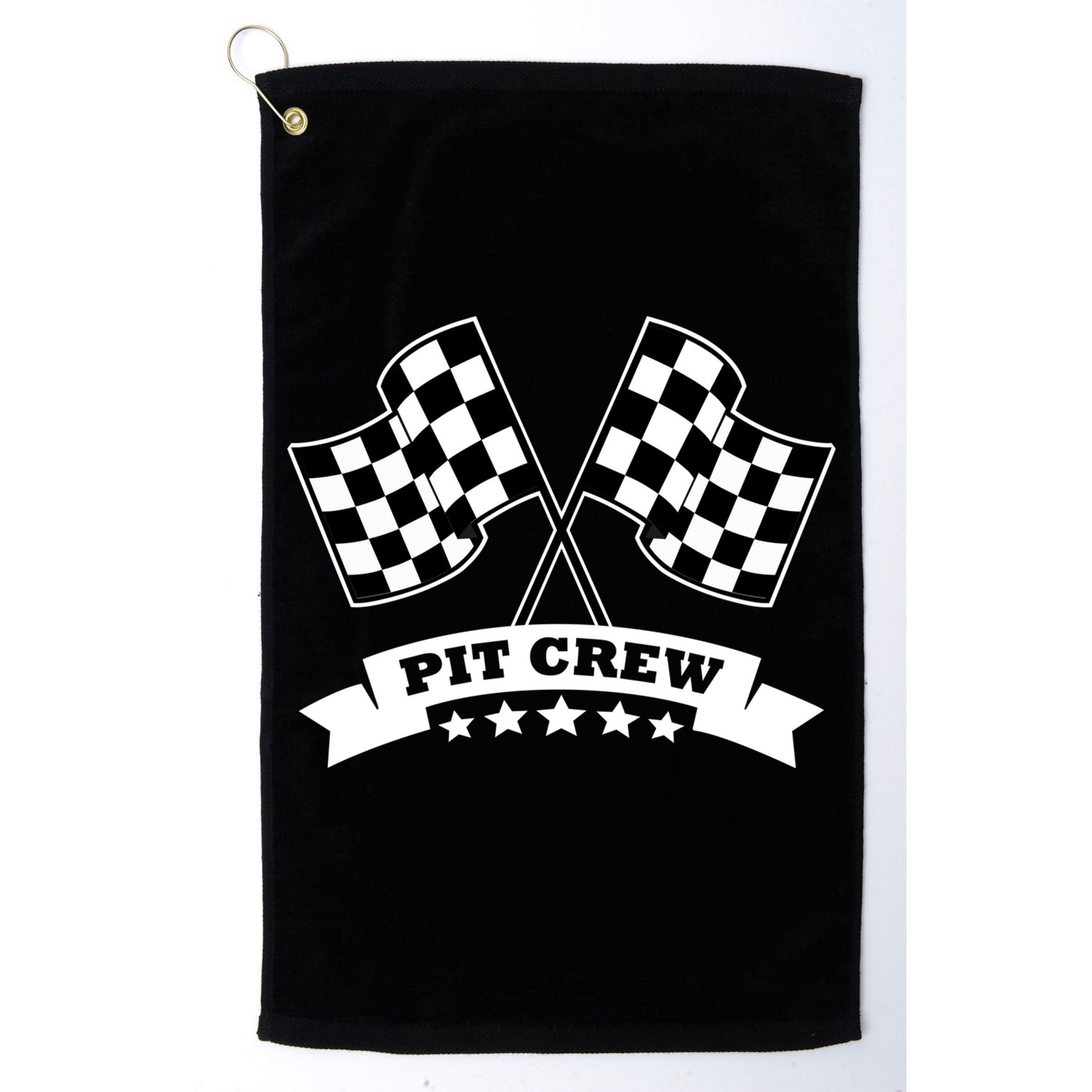 Pit Crew For Race Car Parties White Banner Golf Towel