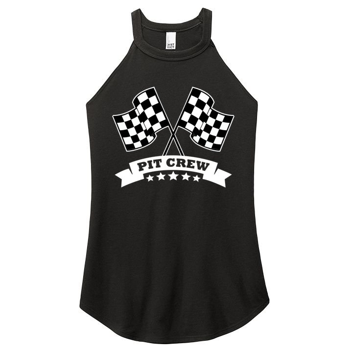 Pit Crew For Race Car Parties White Banner Women's Perfect Tri Rocker Tank