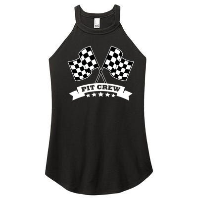 Pit Crew For Race Car Parties White Banner Women's Perfect Tri Rocker Tank