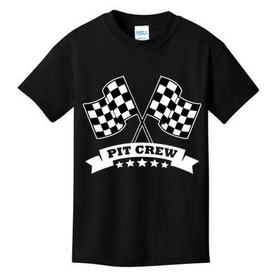 Pit Crew For Race Car Parties White Banner Kids T-Shirt