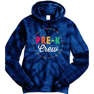 PreKindergarten Crew Funny PreK Teacher 1st Day Of School Tie Dye Hoodie