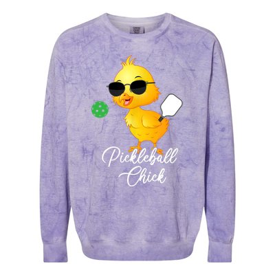 Pickleball Chick, Funny Pickleball TShirt Colorblast Crewneck Sweatshirt