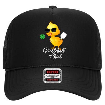 Pickleball Chick, Funny Pickleball TShirt High Crown Mesh Back Trucker Hat