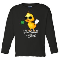 Pickleball Chick, Funny Pickleball TShirt Toddler Long Sleeve Shirt