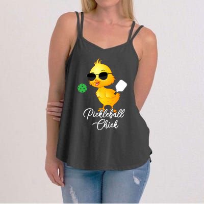 Pickleball Chick, Funny Pickleball TShirt Women's Strappy Tank