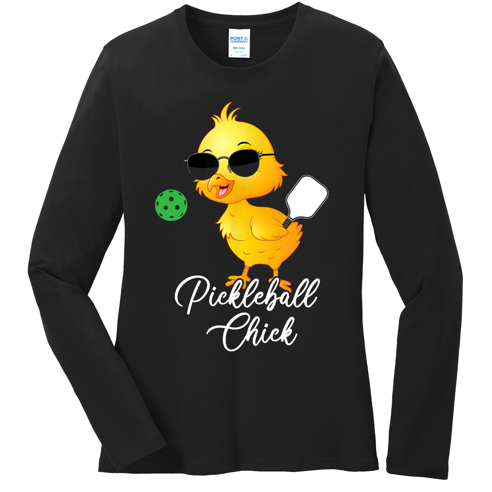 Pickleball Chick, Funny Pickleball Ladies Long Sleeve Shirt