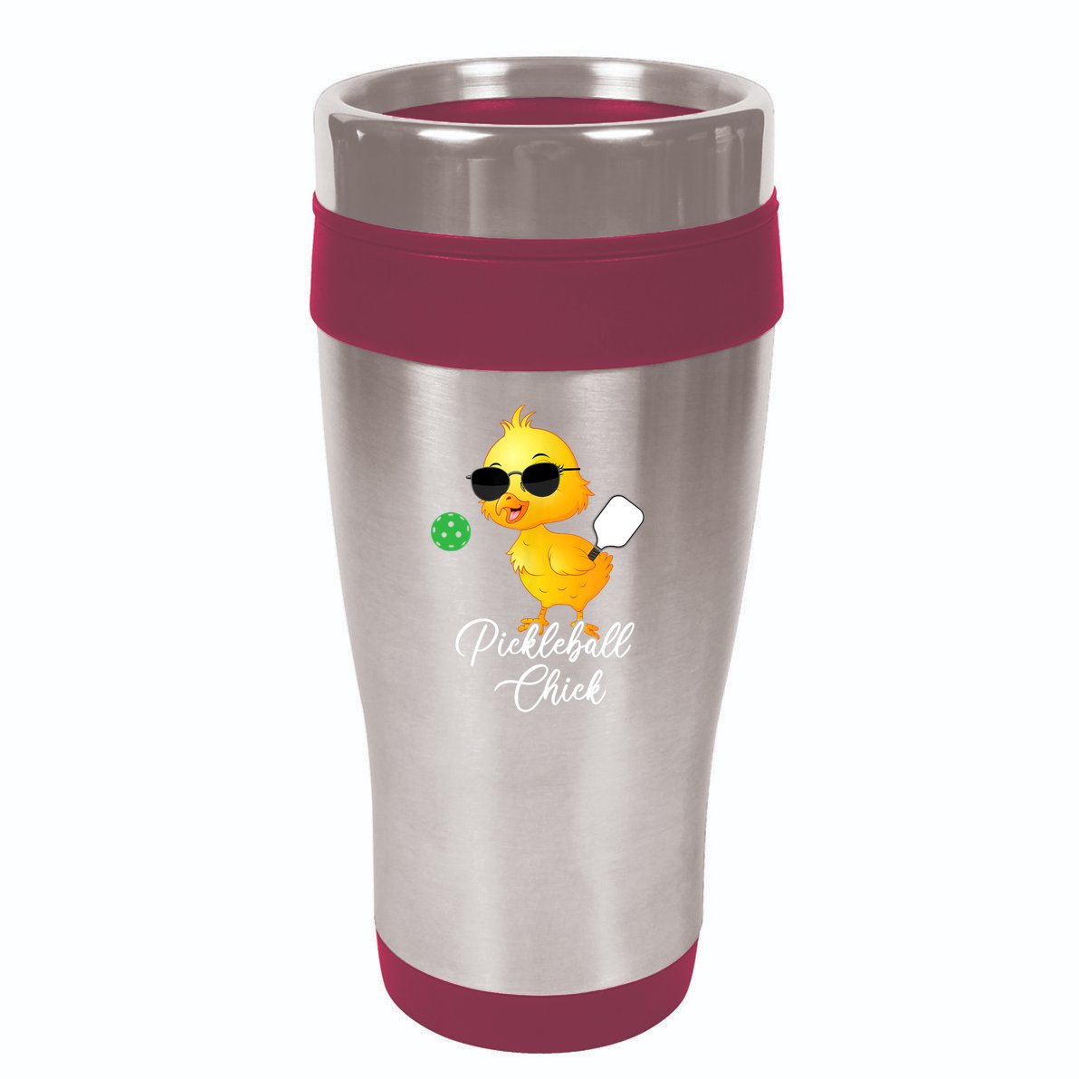Pickleball Chick, Funny Pickleball 16oz Travel Tumbler