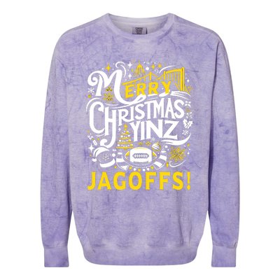 Pittsburgh Christmas Funny Yinz Jagoff Ugly Colorblast Crewneck Sweatshirt