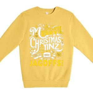 Pittsburgh Christmas Funny Yinz Jagoff Ugly Premium Crewneck Sweatshirt