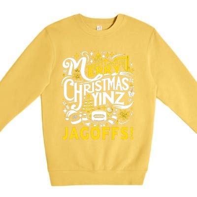 Pittsburgh Christmas Funny Yinz Jagoff Ugly Premium Crewneck Sweatshirt