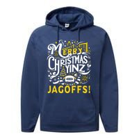 Pittsburgh Christmas Funny Yinz Jagoff Ugly Performance Fleece Hoodie