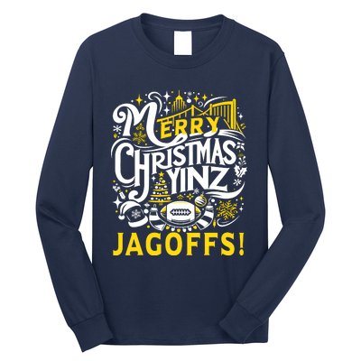 Pittsburgh Christmas Funny Yinz Jagoff Ugly Long Sleeve Shirt