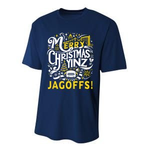 Pittsburgh Christmas Funny Yinz Jagoff Ugly Performance Sprint T-Shirt