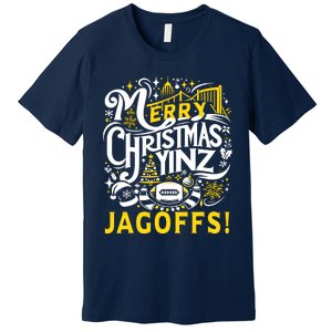 Pittsburgh Christmas Funny Yinz Jagoff Ugly Premium T-Shirt