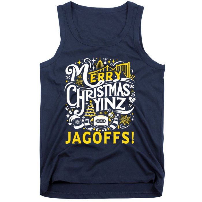 Pittsburgh Christmas Funny Yinz Jagoff Ugly Tank Top