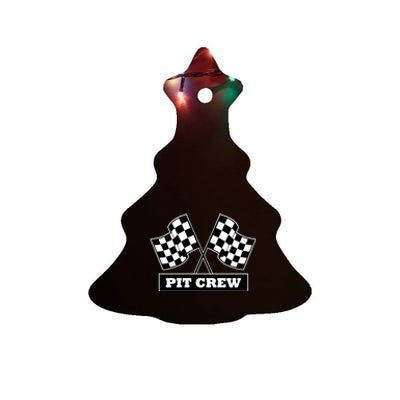 Pit Crew For Racing Party Parents Team Fast Cars Dark Ceramic Tree Ornament