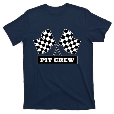 Pit Crew For Racing Party Parents Team Fast Cars Dark T-Shirt