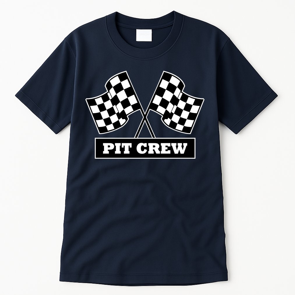 Pit Crew For Racing Party Parents Team Fast Cars Dark Tall T-Shirt