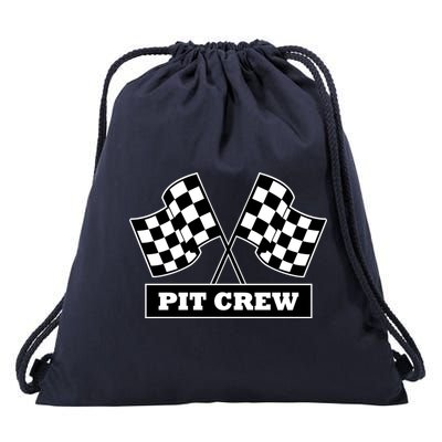 Pit Crew For Racing Party Parents Team Fast Cars Dark Drawstring Bag