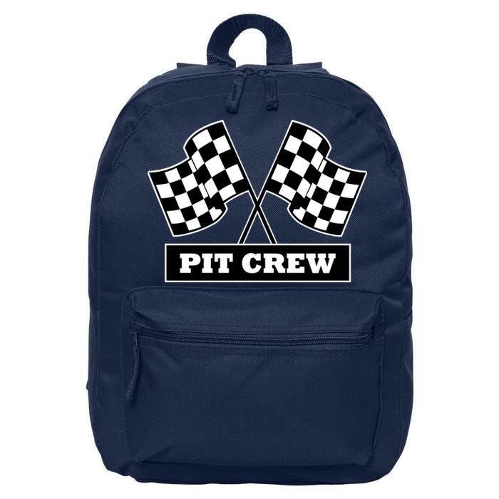 Pit Crew For Racing Party Parents Team Fast Cars Dark 16 in Basic Backpack
