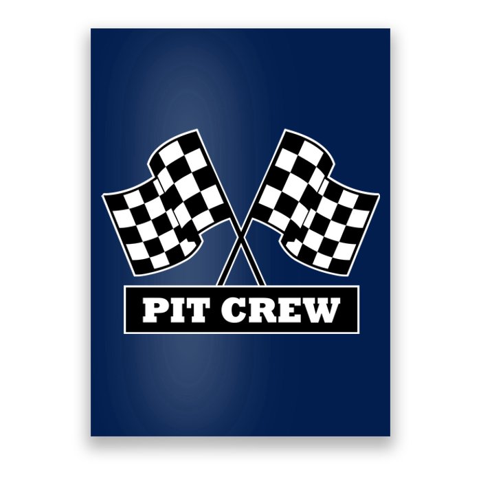 Pit Crew For Racing Party Parents Team Fast Cars Dark Poster