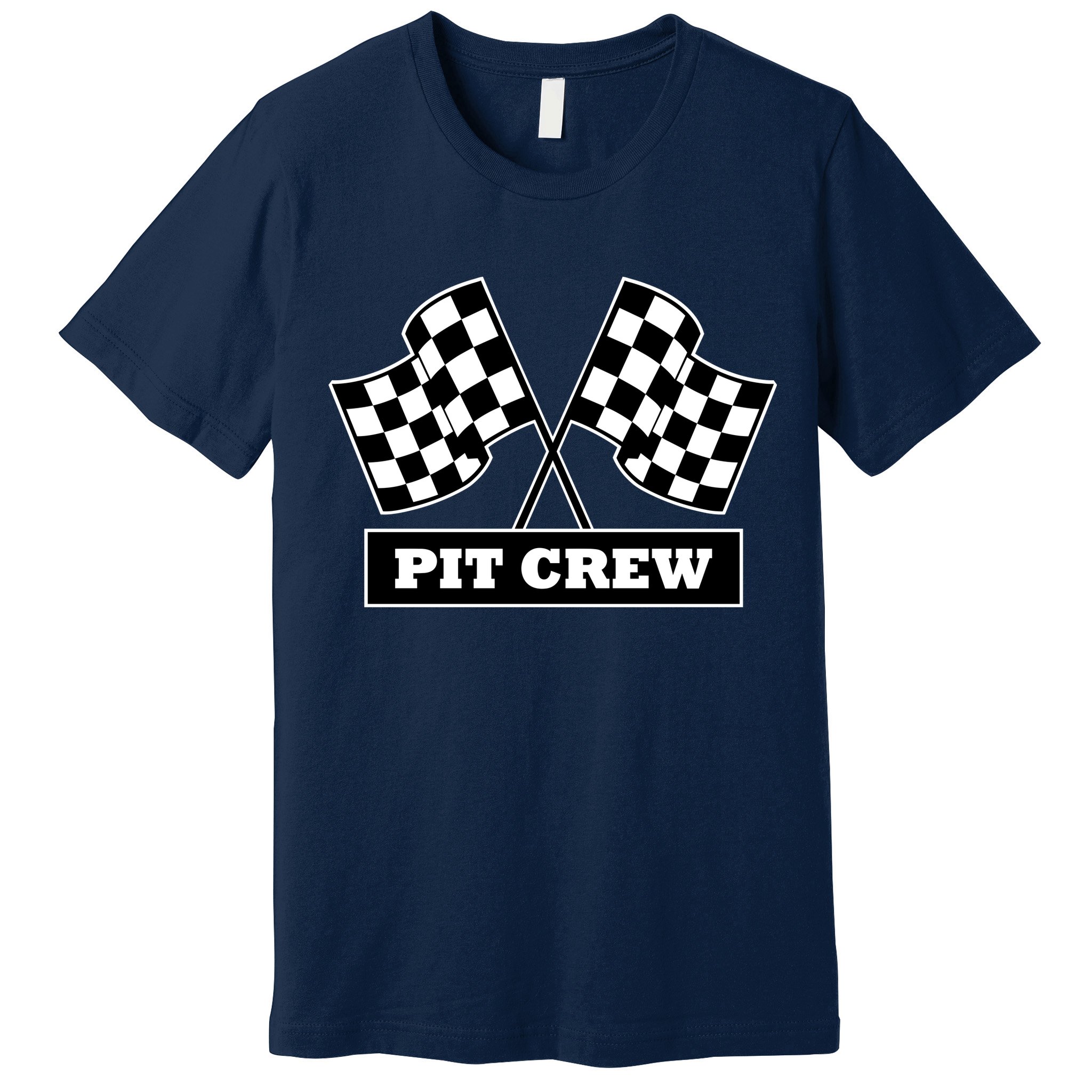 Pit Crew For Racing Party Parents Team Fast Cars Dark Premium T-Shirt