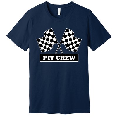 Pit Crew For Racing Party Parents Team Fast Cars Dark Premium T-Shirt