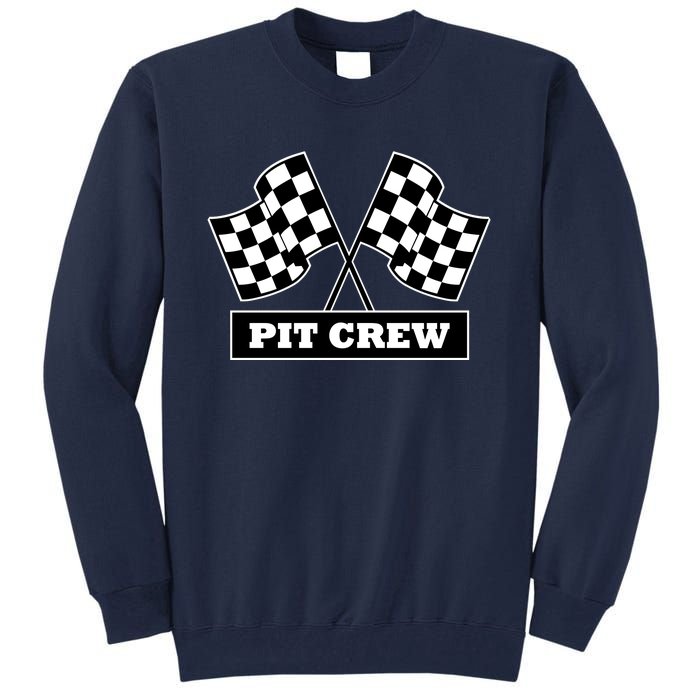 Pit Crew For Racing Party Parents Team Fast Cars Dark Tall Sweatshirt