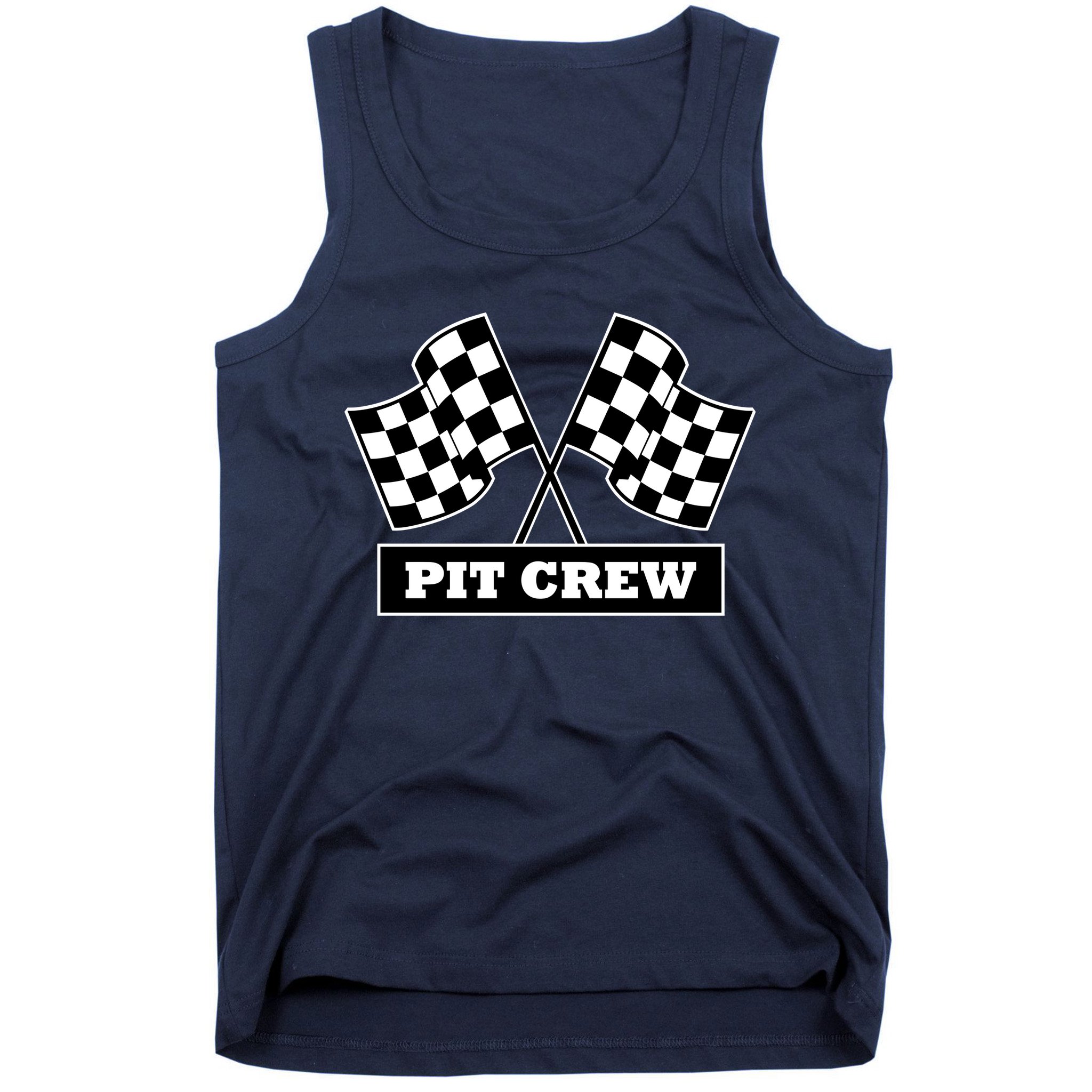 Pit Crew For Racing Party Parents Team Fast Cars Dark Tank Top