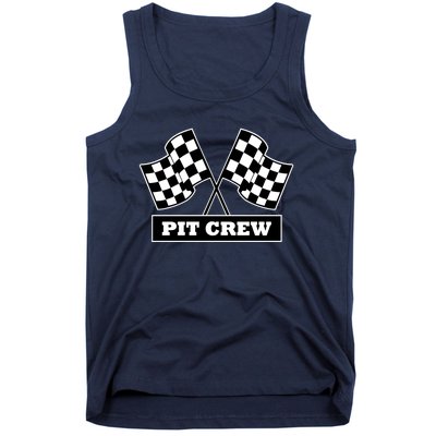 Pit Crew For Racing Party Parents Team Fast Cars Dark Tank Top